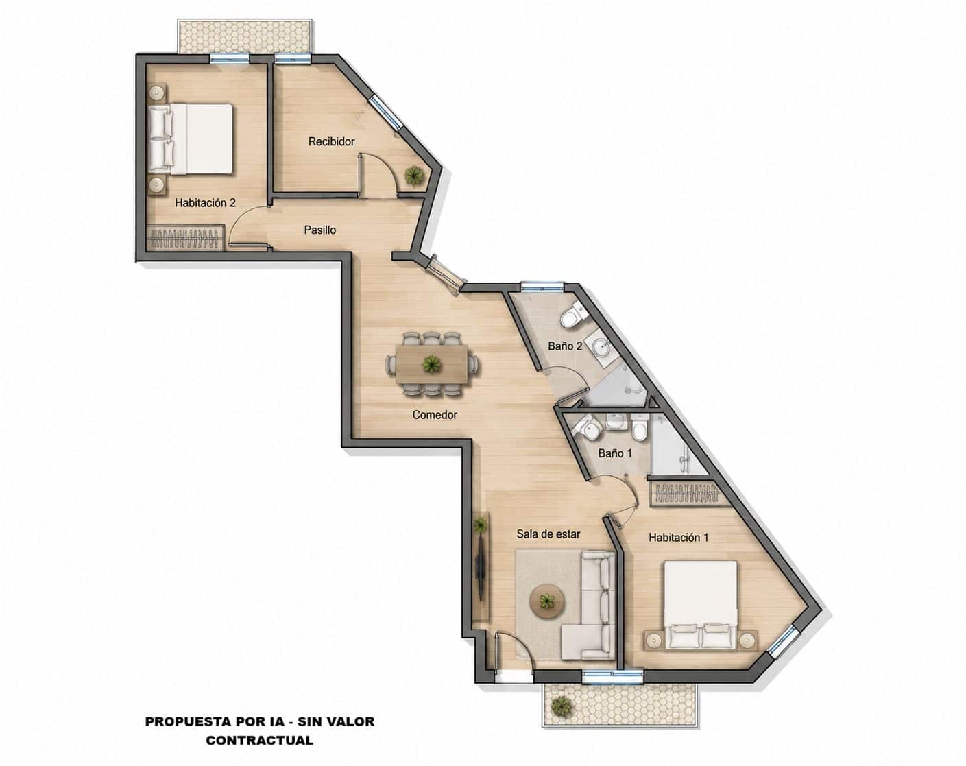 2 slaapkamer Appartement te koop in Barcelona stad - € 650.000 (Ref: 9997834)