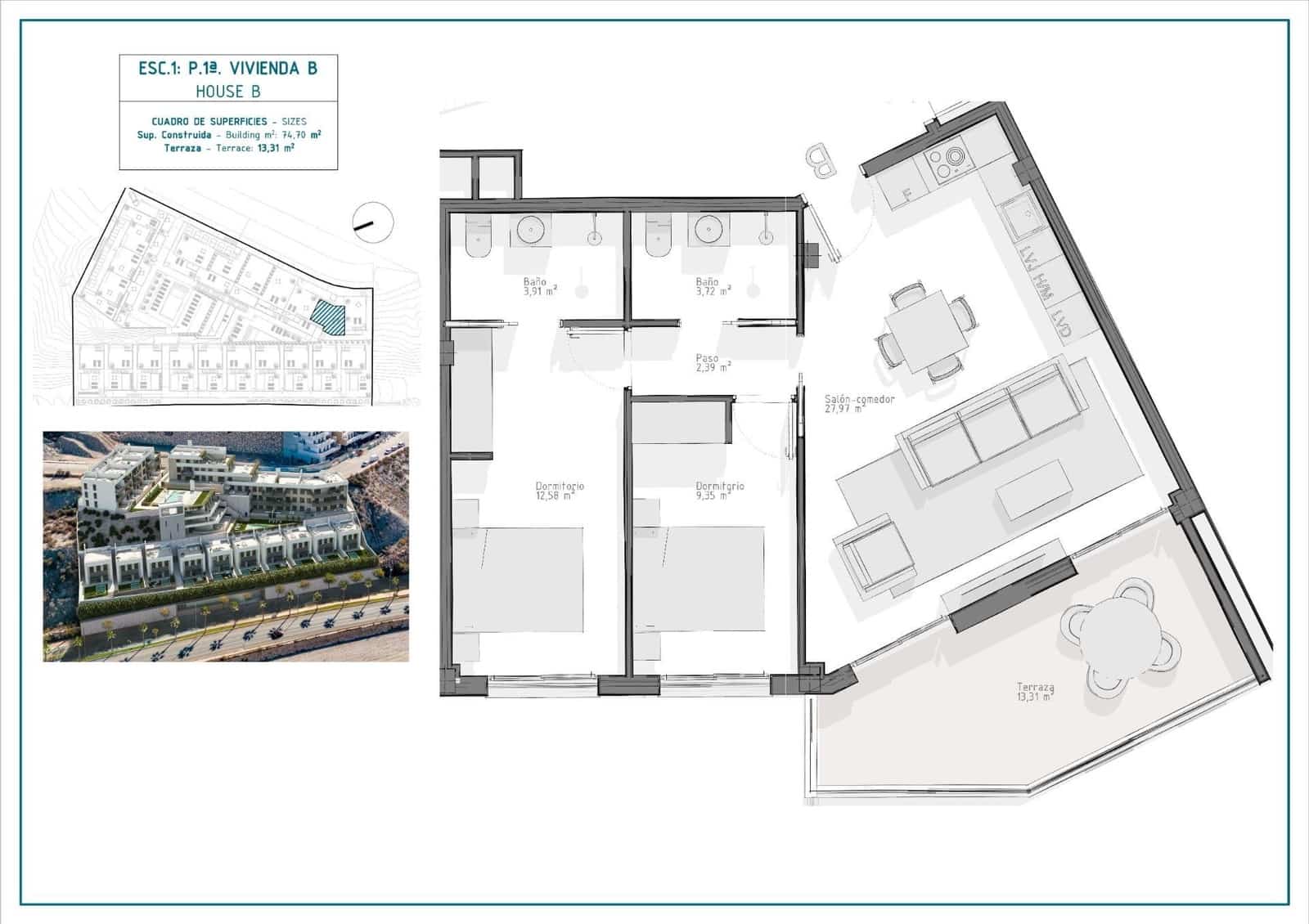 2 bedroom Apartment for sale in Aguilas with pool - € 267,000 (Ref: 9883470)