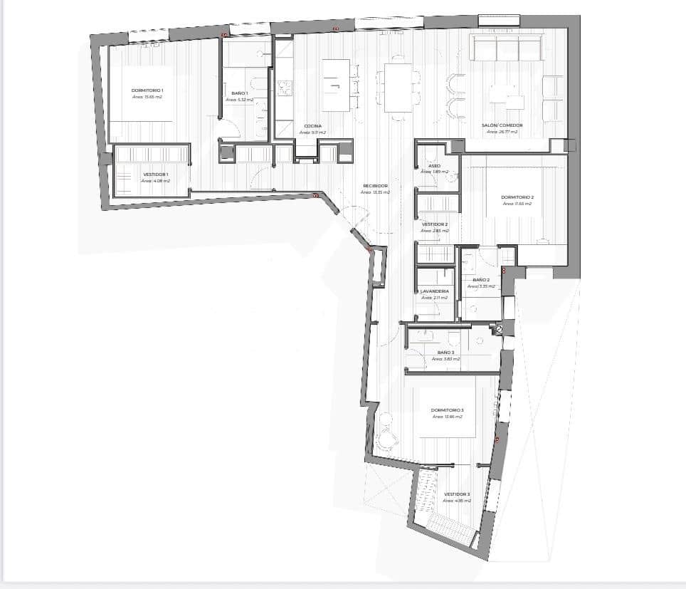 3 makuuhuone Huoneisto myytävänä paikassa Madrid kaupunki - 1 650 000 € (Ref: 10021680)