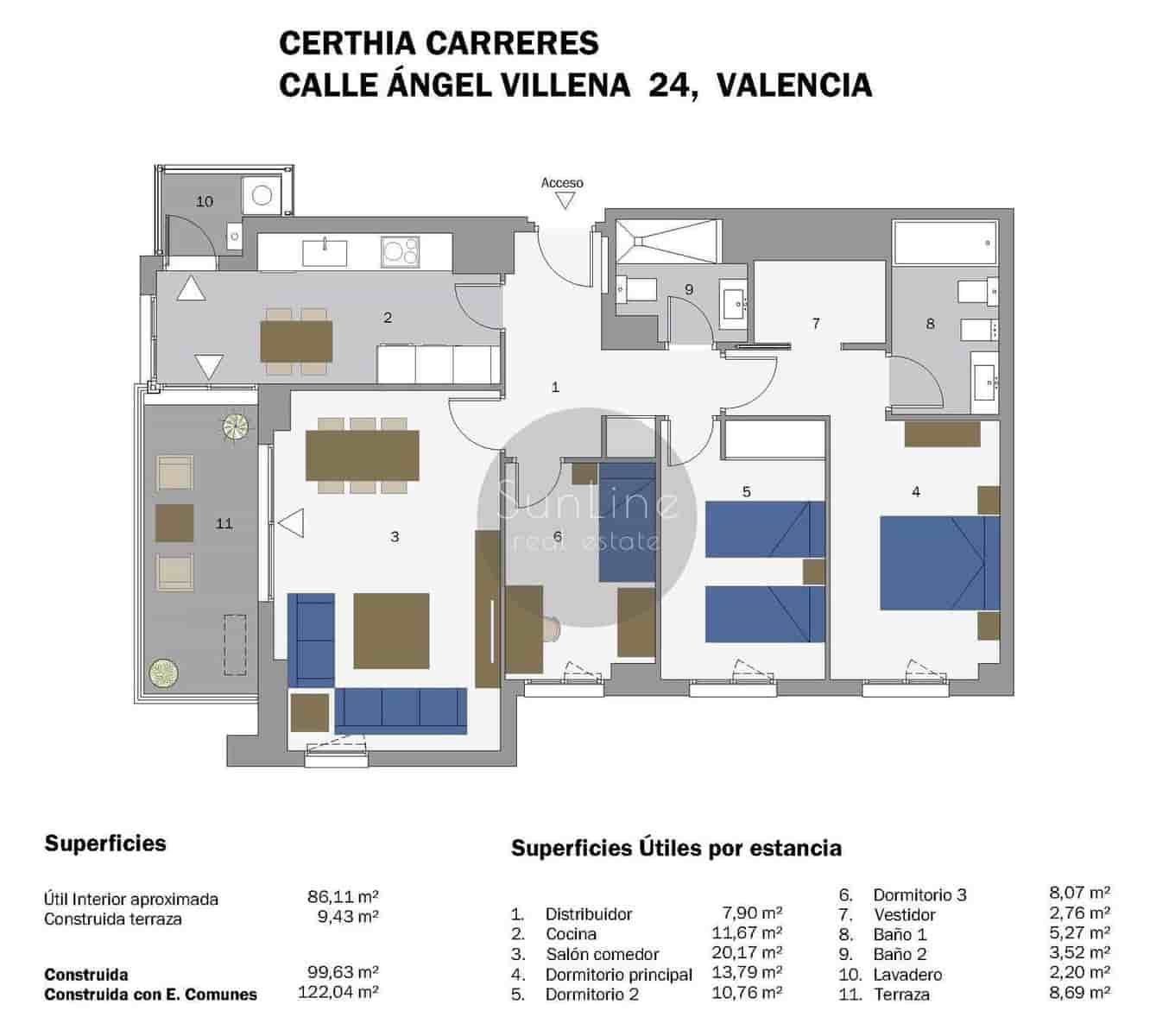 3 Zimmer Wohnung zu vermieten in Valencia Stadt mit Pool Garage - 2.100 € (Ref: 10182346)