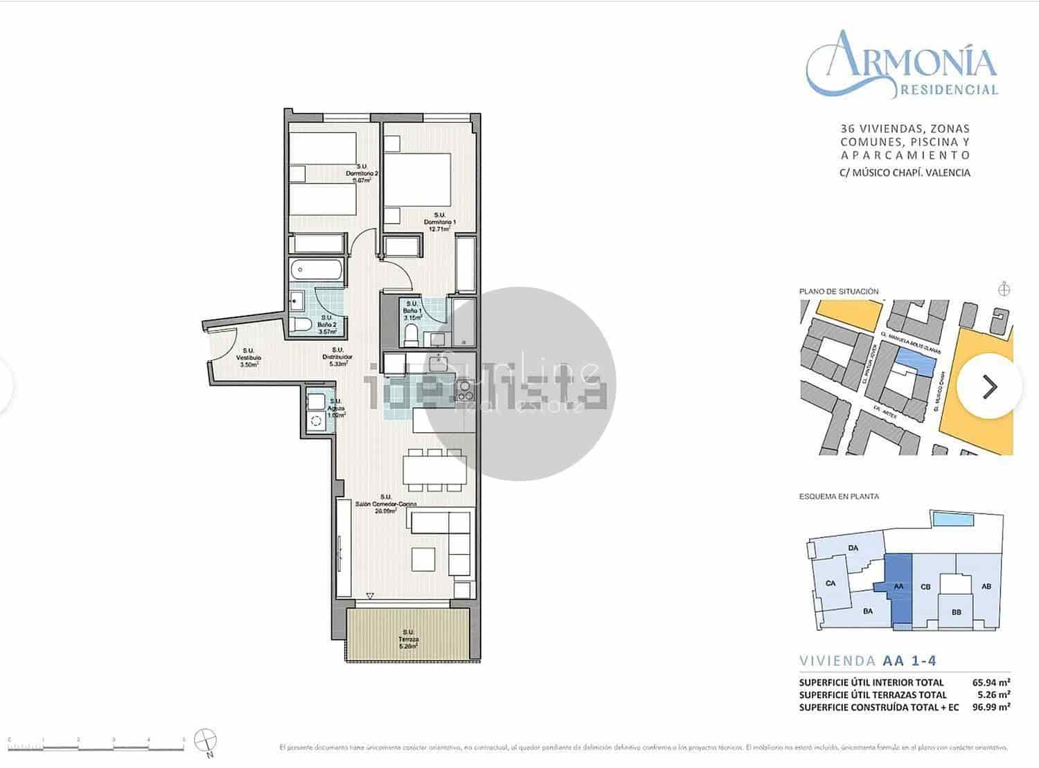 2 soveværelse Lejlighed til salg i Valencia by med swimmingpool garage - € 340.000 (Ref: 10186143)