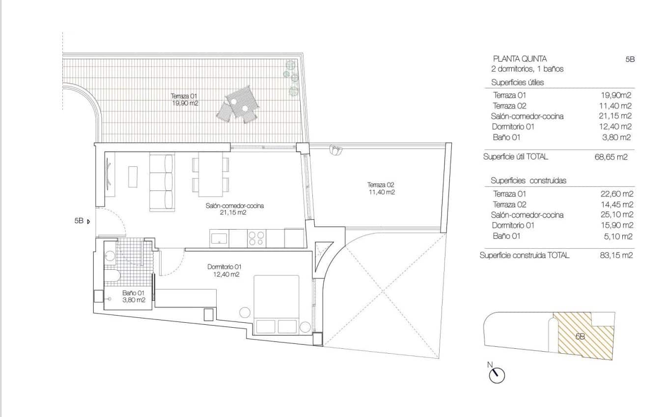 1 quarto Penthouse para venda em Torrevieja com piscina - 399 000 € (Ref: 9968422)