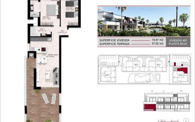 2 soveværelse Lejlighed til salg i Ciudad Quesada, Rojales med swimmingpool garage - € 314.000 (Ref: 9968438)