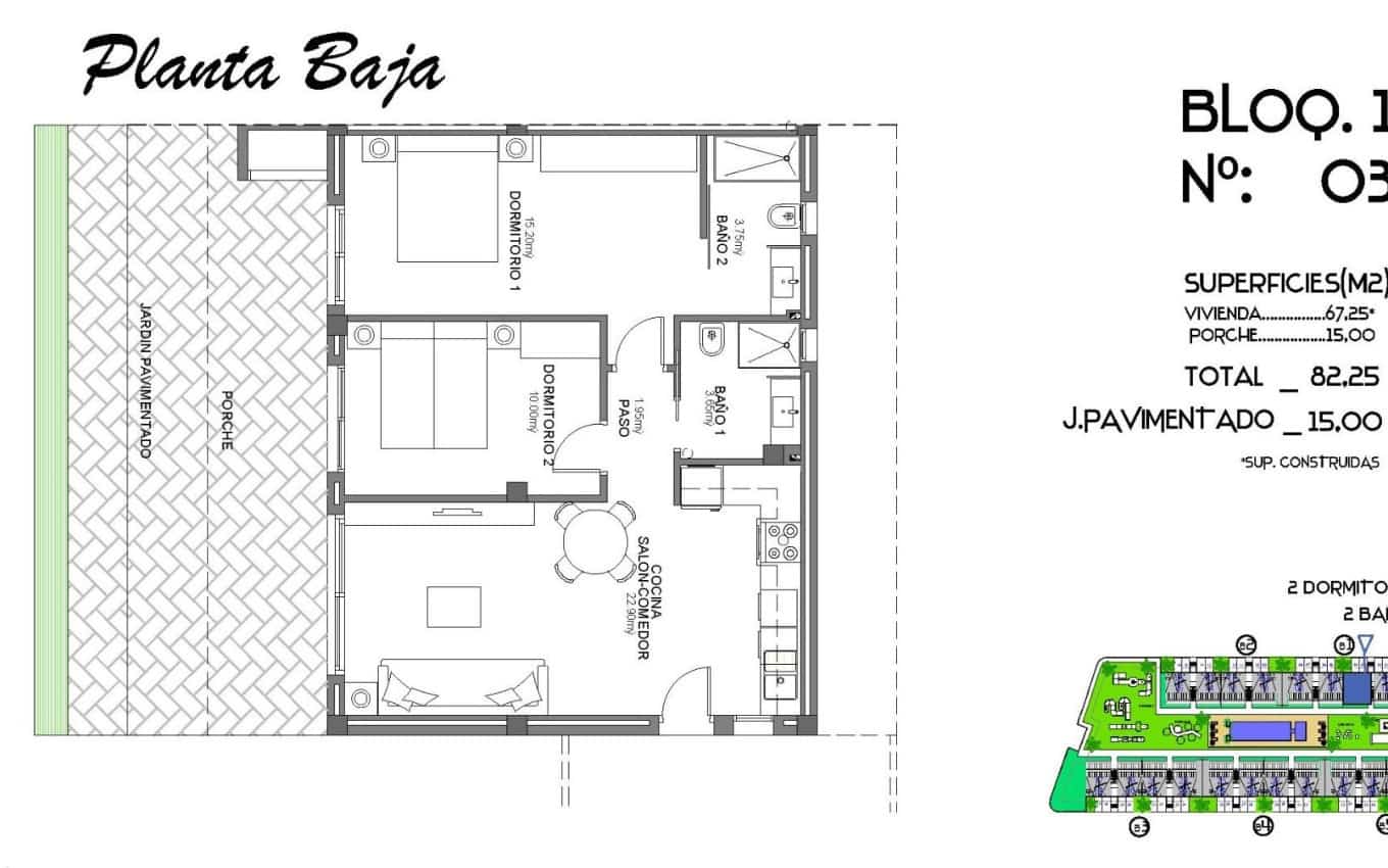 2 soverom Leilighet til salgs i Algorfa med svømmebasseng garasje - € 285 000 (Ref: 9968439)