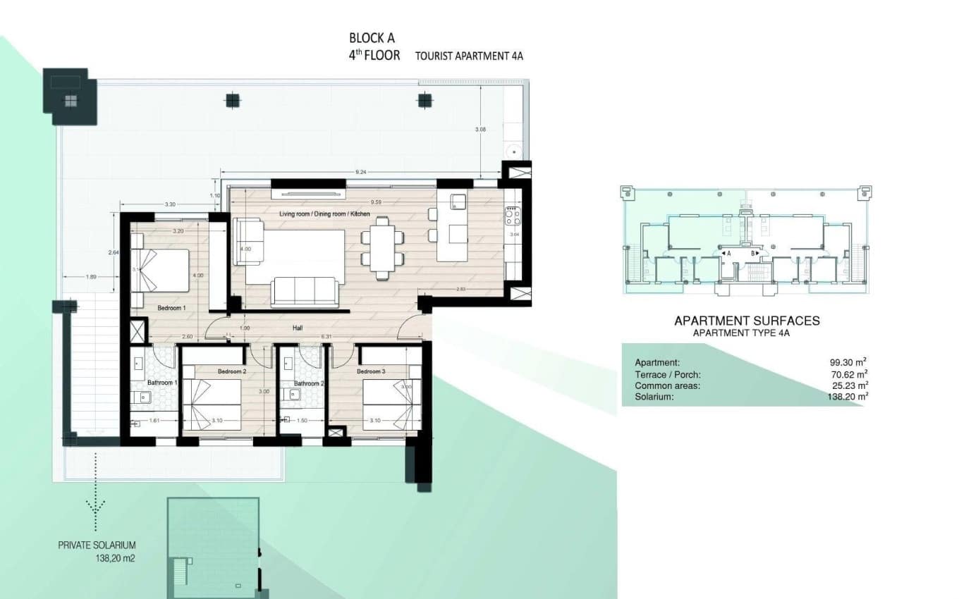 3 camera da letto Attico in vendita in Los Narejos con piscina - 464.900 € (Rif: 9968443)