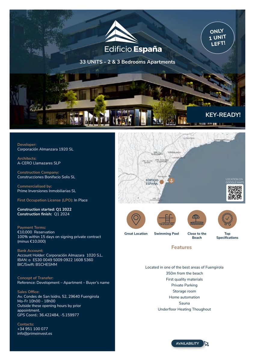 3 soverom Penthouse til salgs i Fuengirola med svømmebasseng garasje - € 1 550 000 (Ref: 9877830)
