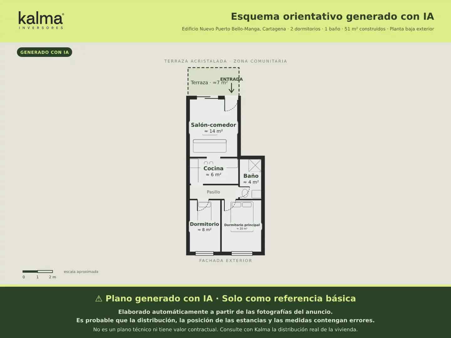 Piso de 2 habitaciones en La Manga del Mar Menor en venta con piscina - 79.928 € (Ref: 10021585)