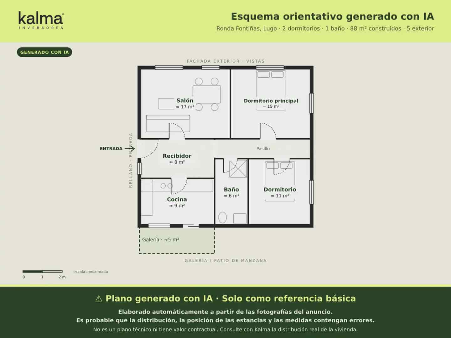 Piso de 2 habitaciones en Lugo ciudad en venta con garaje - 66.778 € (Ref: 10062479)