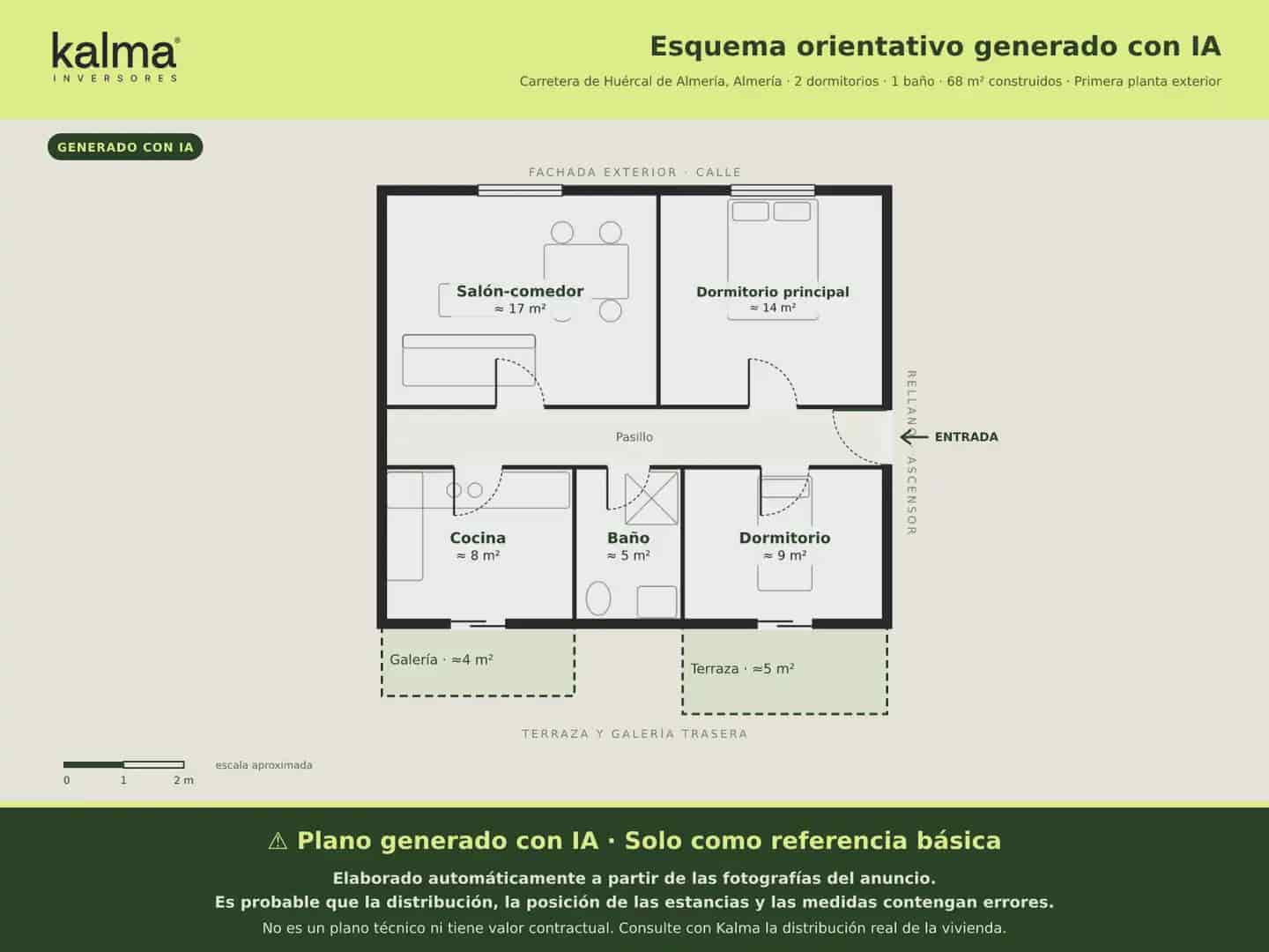2 Zimmer Wohnung zu verkaufen in Almeria Stadt - 70.730 € (Ref: 9981093)