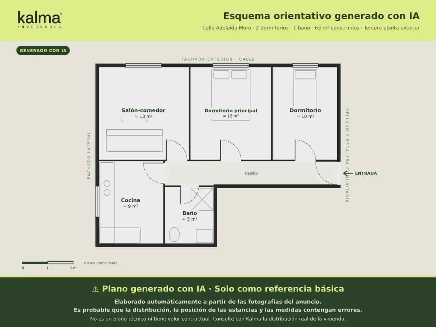 Piso de 2 habitaciones en A Coruña ciudad en venta - 45.939 € (Ref: 9981106)