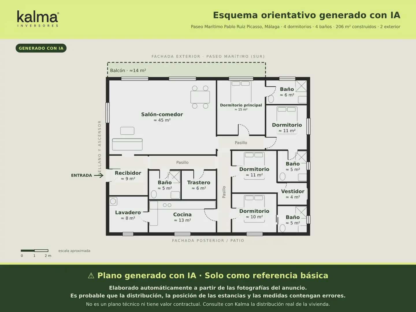 4 Zimmer Wohnung zu verkaufen in Malaga Stadt - 1.200.000 € (Ref: 9981217)