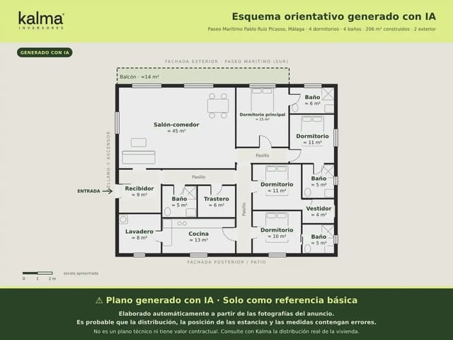 Piso de 4 habitaciones en La Caleta, Málaga ciudad en venta - 1.200.000 € (Ref: 9981217)