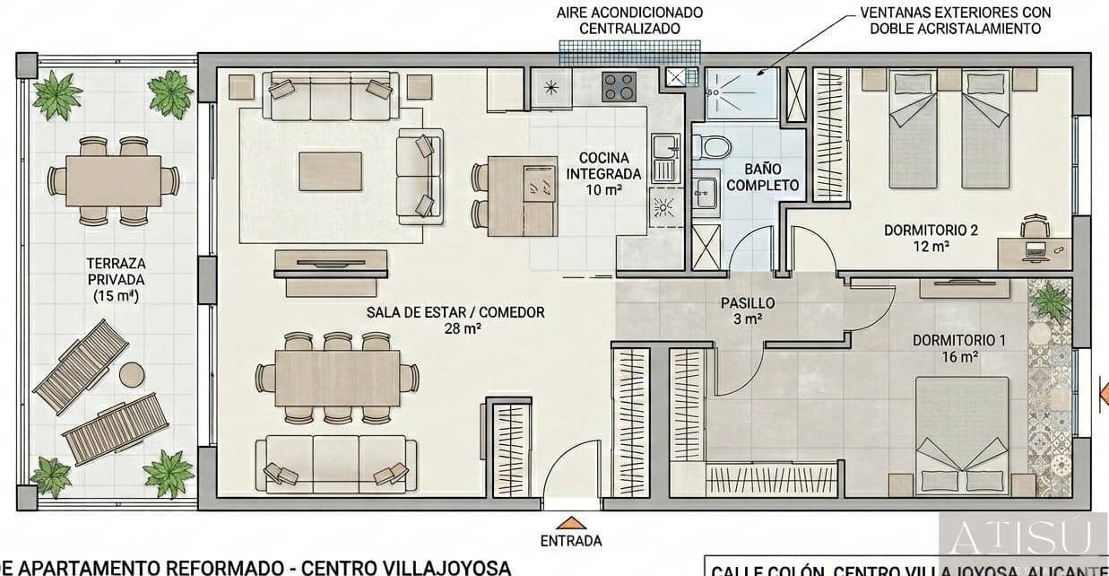 2 soveværelse Lejlighed til salg i La Villajoyosa / Vila Joiosa - € 199.000 (Ref: 9894815)