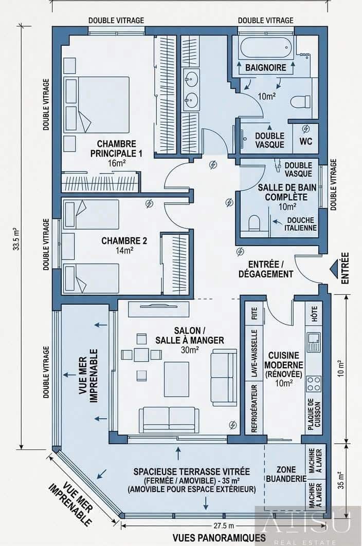 Ático de 2 habitaciones en Benidorm en venta con piscina - 315.000 € (Ref: 9894826)