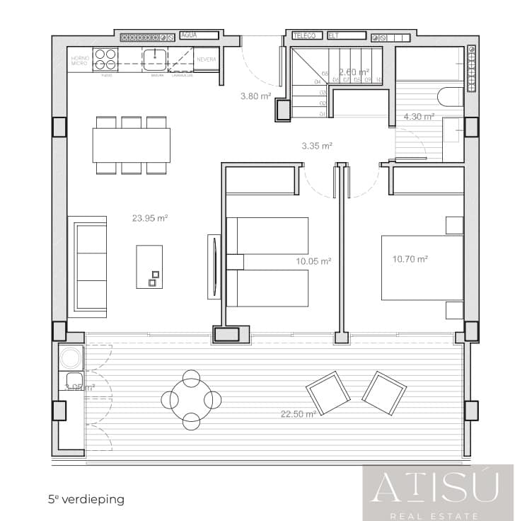 3 sypialnia Penthouse na sprzedaż w Montiboli z basenem garażem - 585 000 € (Ref: 9932395)
