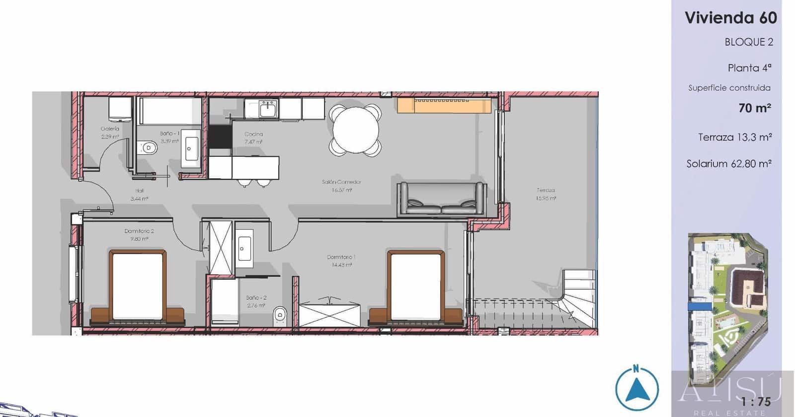 Ático de 2 habitaciones en El Raso en venta con piscina - 345.000 € (Ref: 9965967)