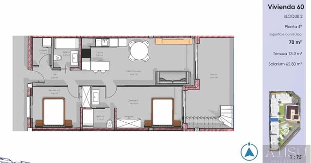 Ático de 2 habitaciones en El Raso, Guardamar del Segura en venta con piscina - 345.000 € (Ref: 9965967)
