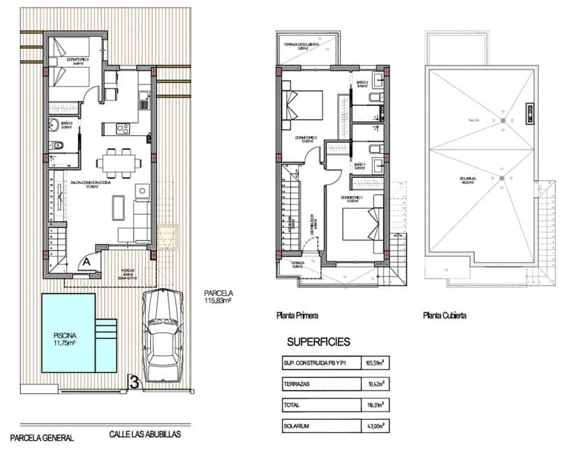 3 Zimmer Haus zu verkaufen in La Siesta mit Pool Garage - 424.000 € (Ref: 9898437)