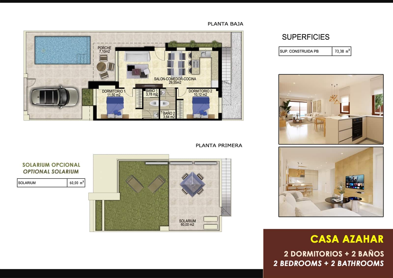 2 bedroom Townhouse for sale in Orihuela Costa with pool garage - € 418,000 (Ref: 9898571)