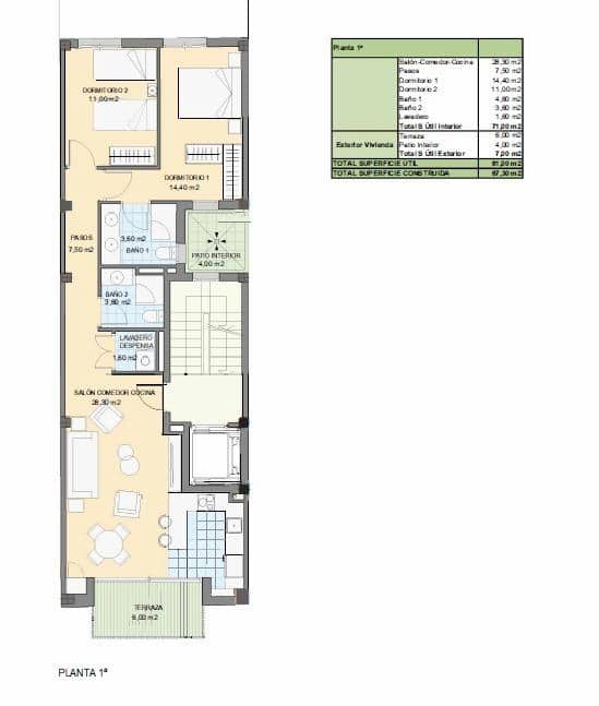 2 Zimmer Wohnung zu verkaufen in Elche / Elx mit Pool - 250.000 € (Ref: 10055636)