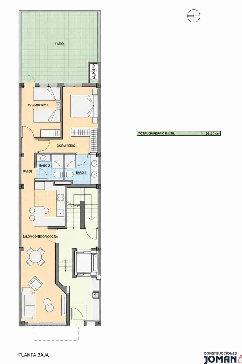 2 Zimmer Wohnung zu verkaufen in Elche / Elx mit Pool - 250.000 € (Ref: 10055636)
