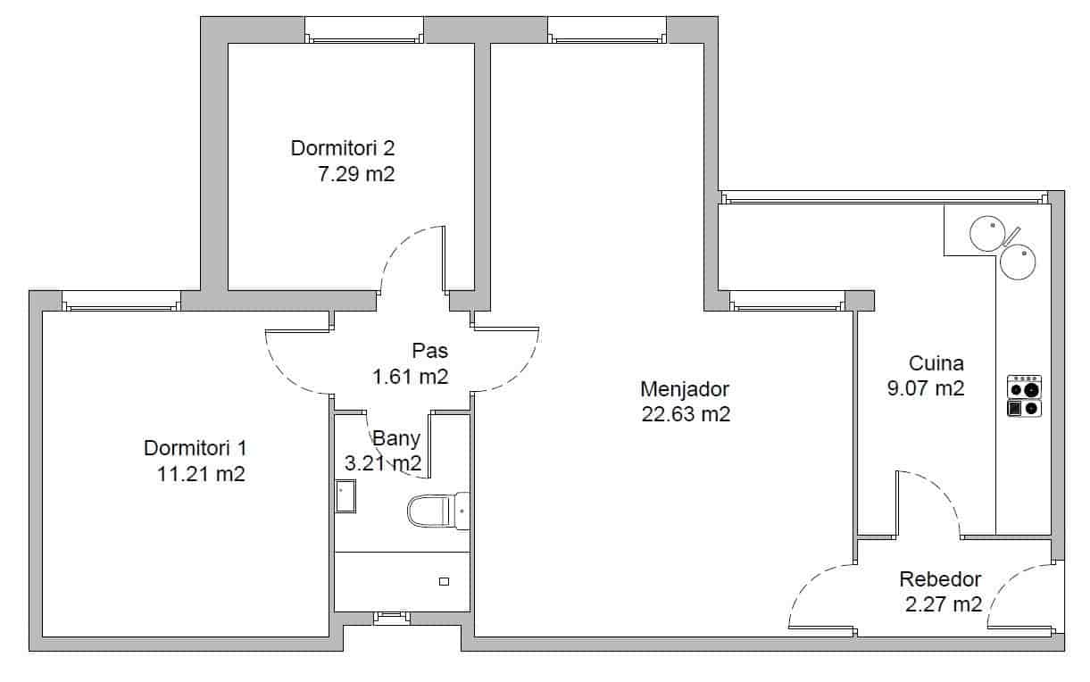 2 sypialnia Mieszkanie na sprzedaż w Miasto Barcelona - 259 900 € (Ref: 9994344)