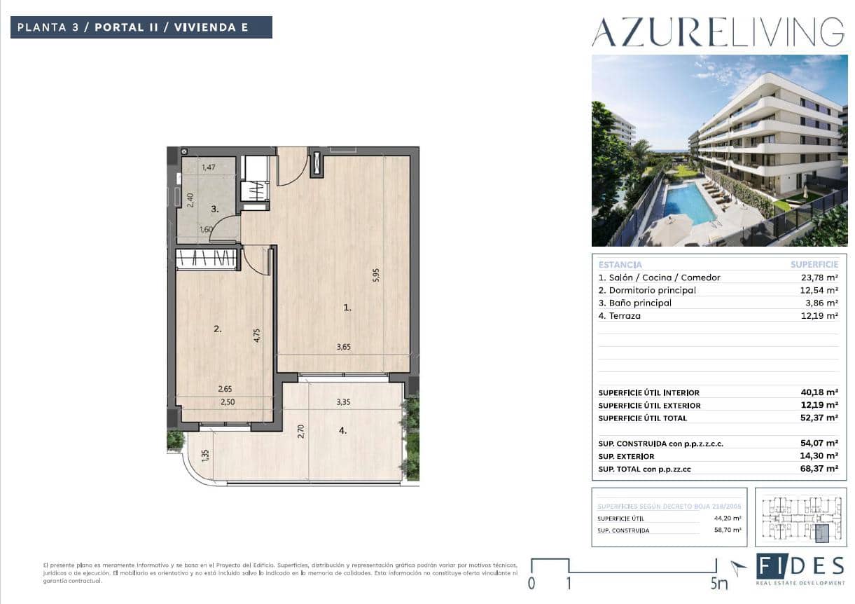 1 soverom Leilighet til salgs i Torre del Mar med svømmebasseng garasje - € 302 925 (Ref: 10046077)