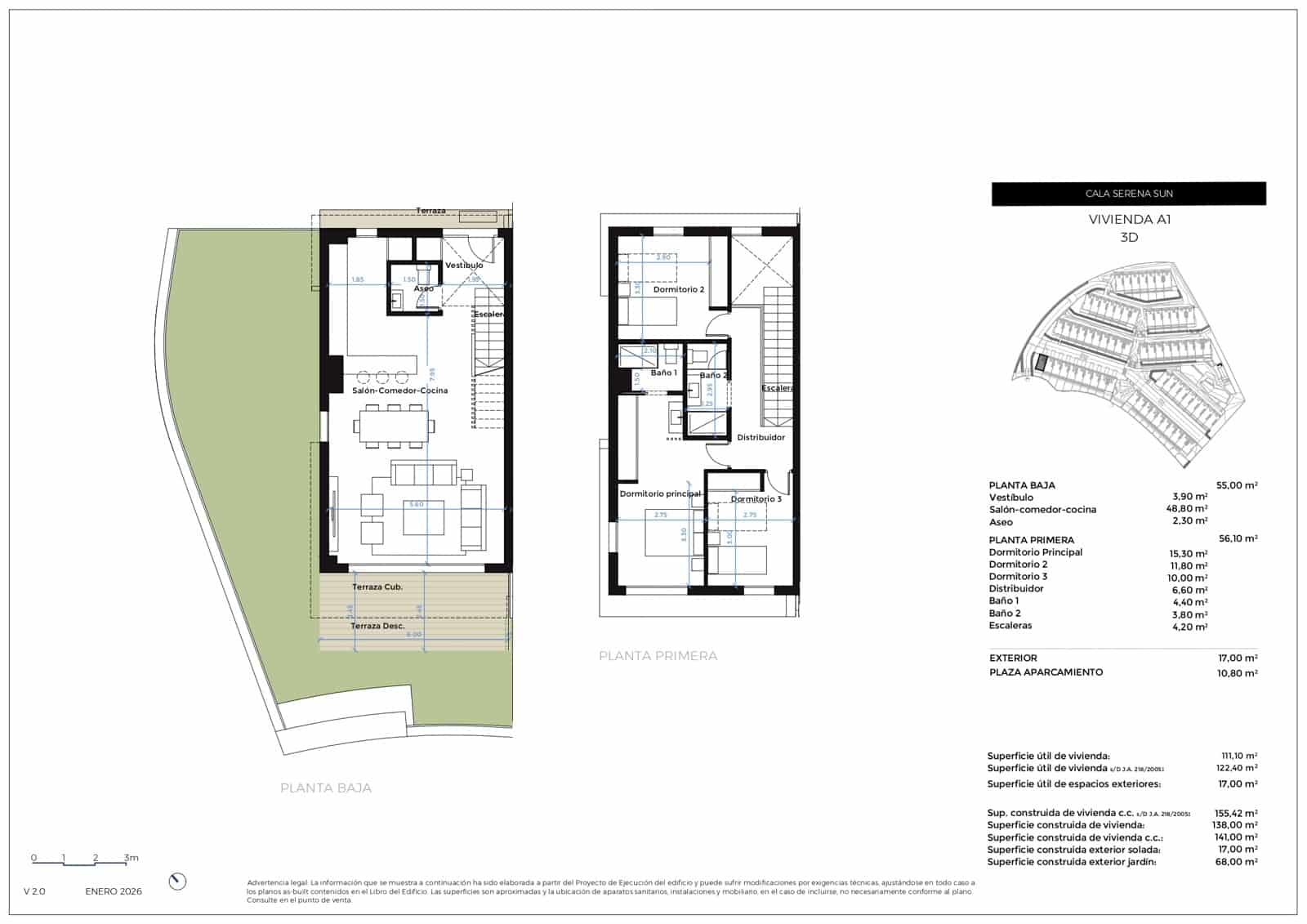 3 soverom Rekkehus til salgs i La Cala de Mijas med svømmebasseng garasje - € 738 000 (Ref: 9956481)