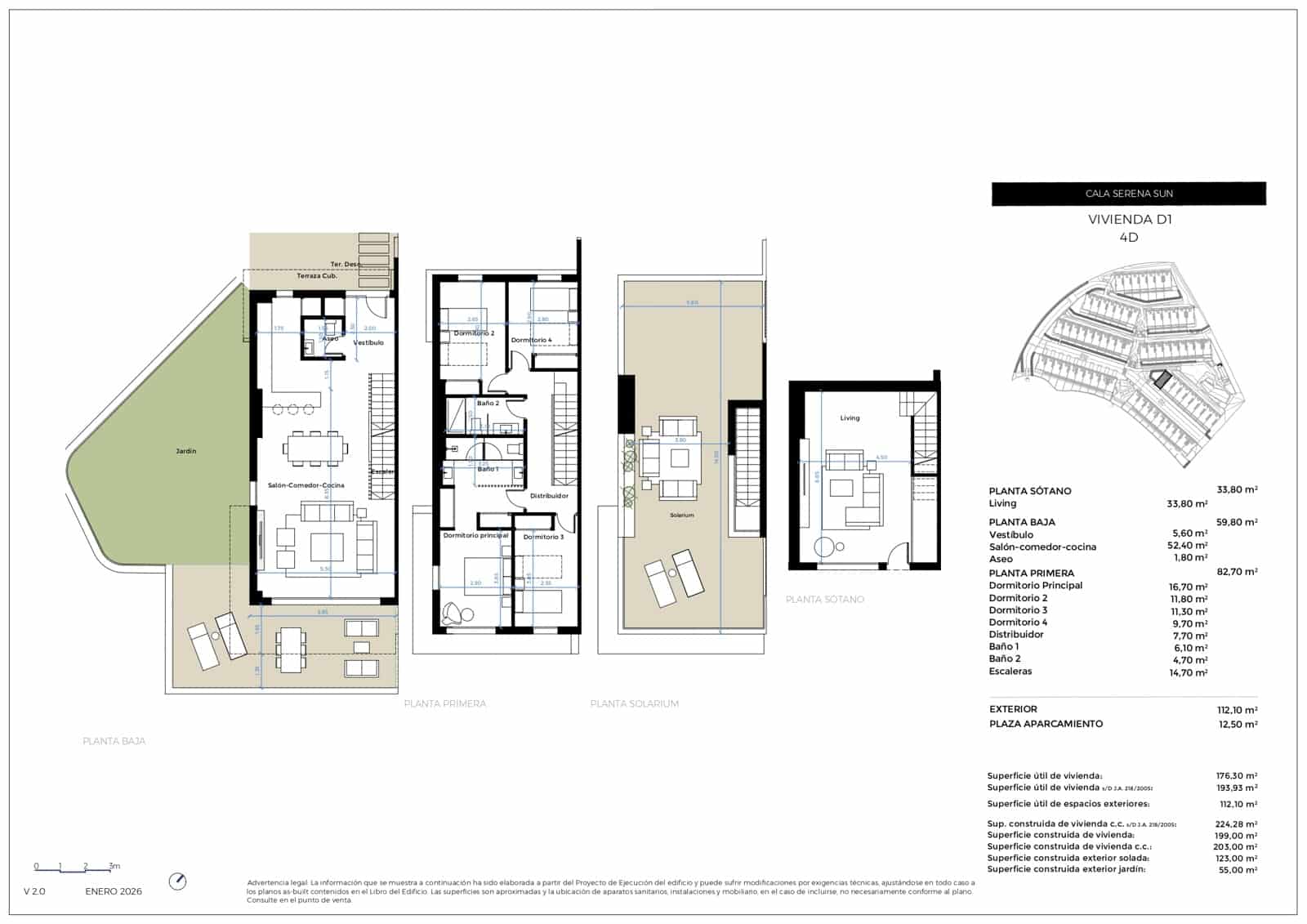4 sovrum Radhus till salu i La Cala de Mijas med pool garage - 826 000 € (Ref: 9956486)