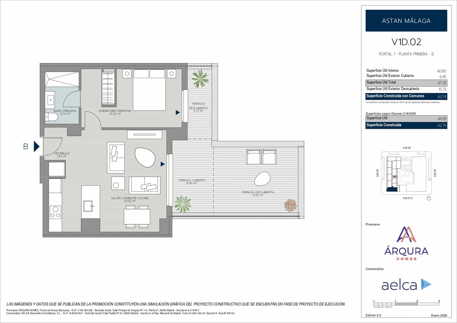 1 soveværelse Lejlighed til salg i Malaga by med swimmingpool garage - € 261.000 (Ref: 9958752)