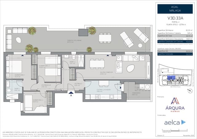 3 soverom Penthouse til salgs i Vélez-Málaga med svømmebasseng garasje - € 340 000 (Ref: 9958754)
