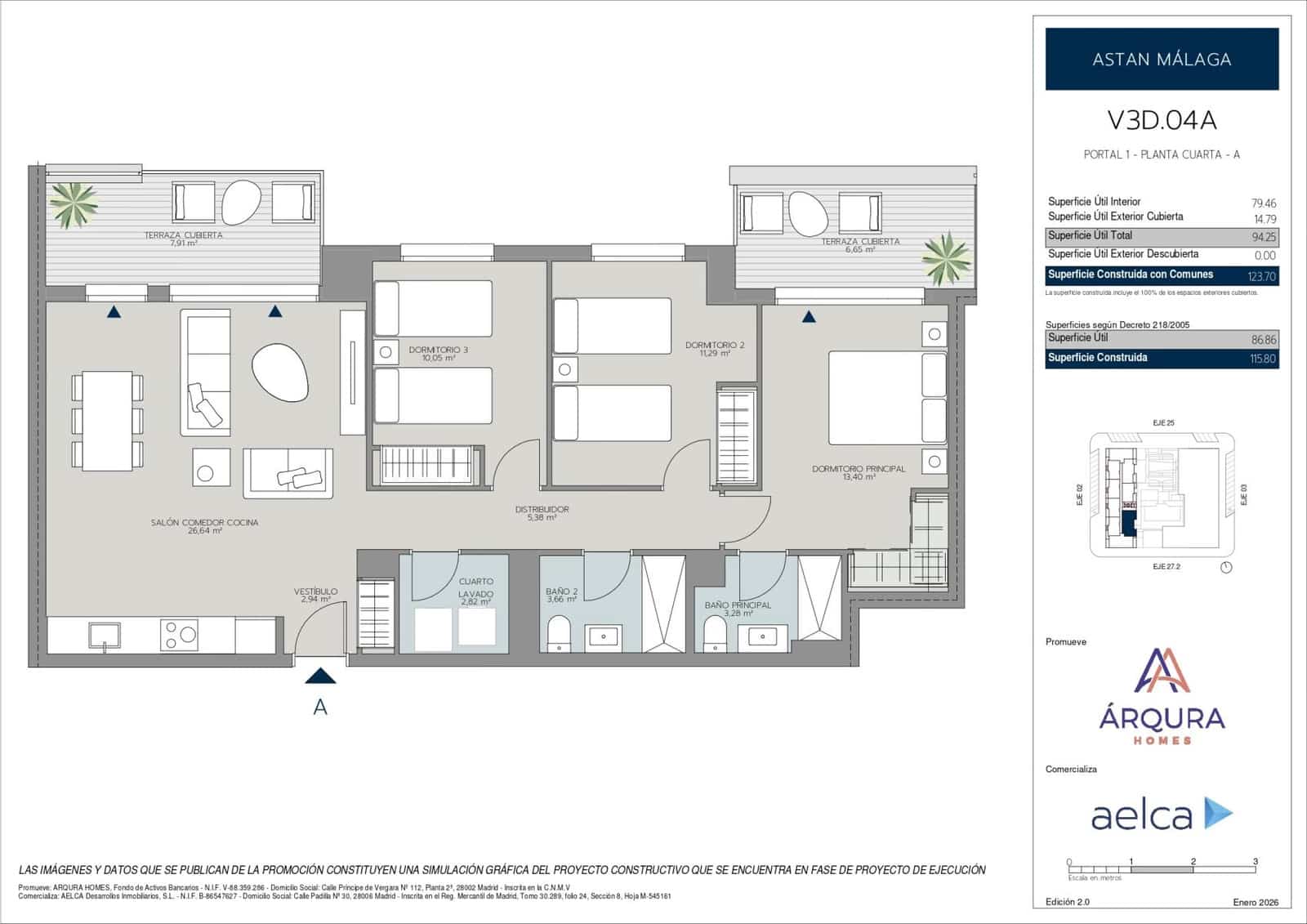 3 slaapkamer Appartement te koop in Malaga stad met zwembad garage - € 420.000 (Ref: 9960989)