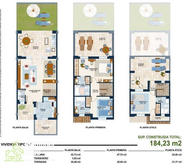 3 quarto Moradia em Banda para venda em Ayamonte com piscina - 294 000 € (Ref: 10078555)