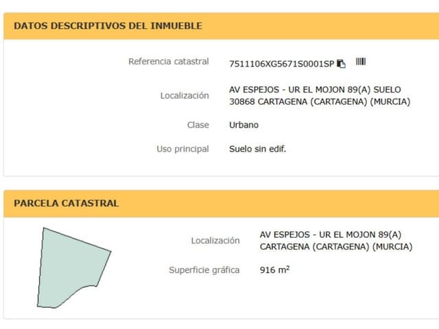 Undeveloped Land for sale in Isla Plana, Cartagena - € 146,000 (Ref: 10032247)