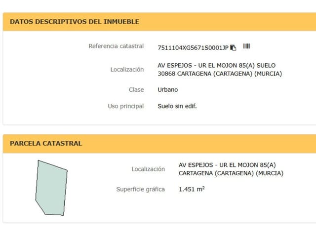 Undeveloped Land for sale in Isla Plana, Cartagena - € 146,000 (Ref: 10032247)