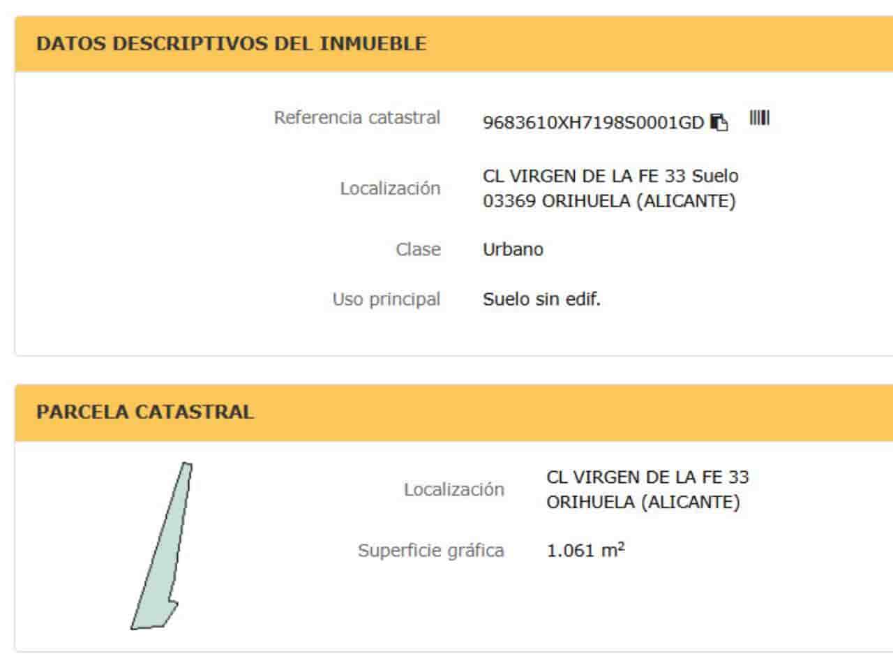 Landgrundstück zu verkaufen in Orihuela - 89.000 € (Ref: 10032255)