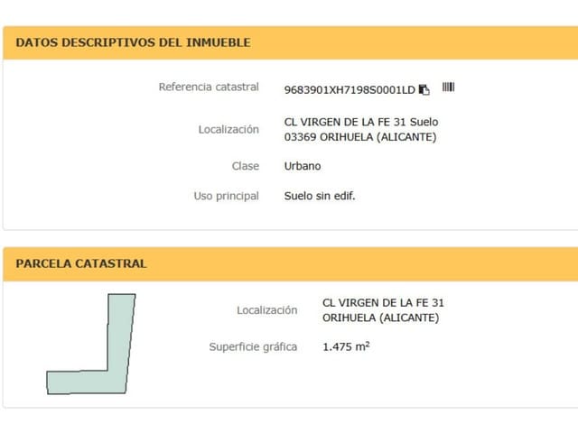 Undeveloped Land for sale in Orihuela - € 89,000 (Ref: 10032255)