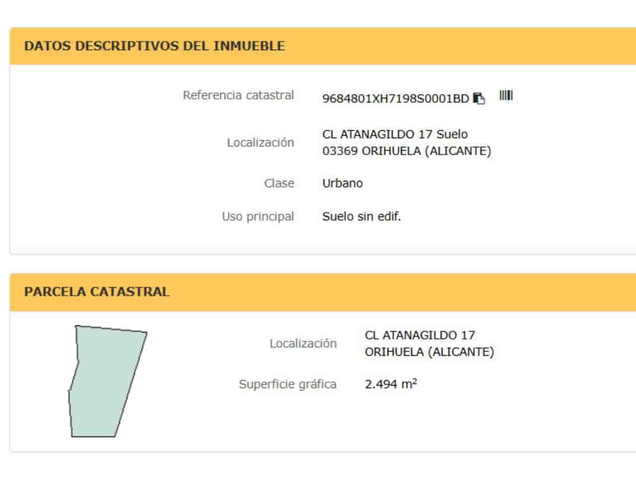 Landgrundstück zu verkaufen in Orihuela - 89.000 € (Ref: 10032255)