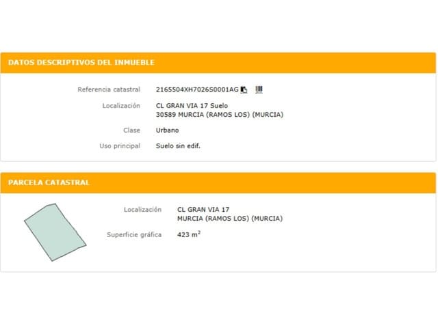 Terreno para Construção para venda em Los Ramos, Múrcia cidade - 77 400 € (Ref: 10032271)