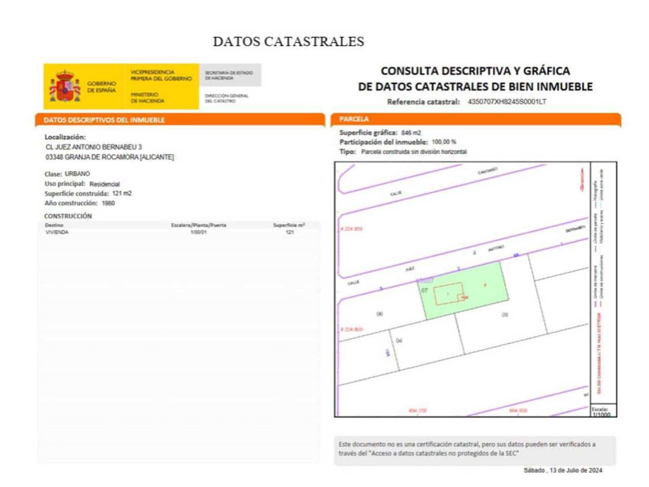 Building Plot for sale in Granja de Rocamora - € 180,000 (Ref: 10032296)