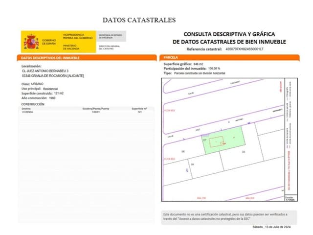 Bauplatz zu verkaufen in Granja de Rocamora - 180.000 € (Ref: 10032296)