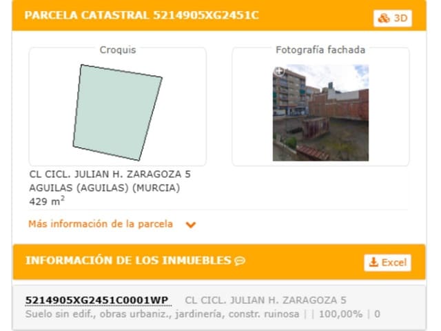 Działka budowlana na sprzedaż w Aguilas - 230 000 € (Ref: 10032298)