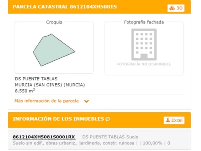 Landgrundstück zu verkaufen in El Palmar, Murcia Stadt - 145.000 € (Ref: 10032300)