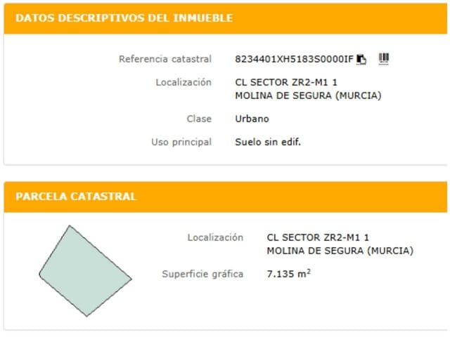 Terre non Aménagée à vendre à Molina de Segura - 678 000 € (Ref: 10032332)