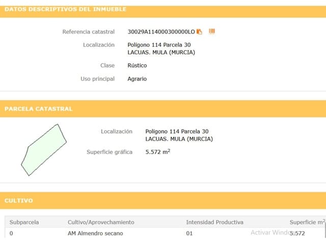 Undeveloped Land for sale in Pliego - € 16,000 (Ref: 10032348)