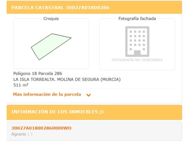 Terre non Aménagée à vendre à Molina de Segura - 160 000 € (Ref: 10032351)