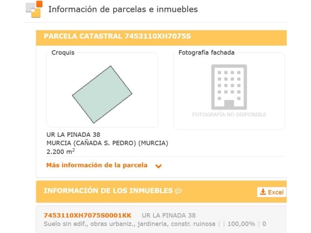 Building Plot for sale in Cabezo de la Plata, Murcia city - € 70,000 (Ref: 10032374)