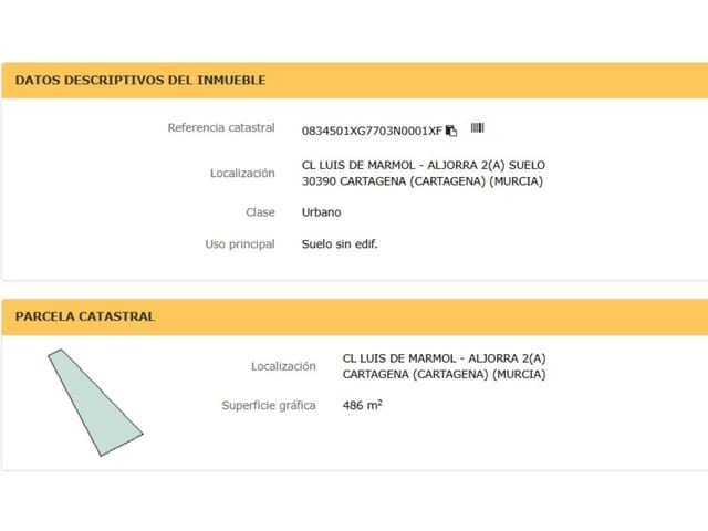 Ubebygd land til salgs i La Aljorra, Cartagena - € 64 260 (Ref: 10061101)