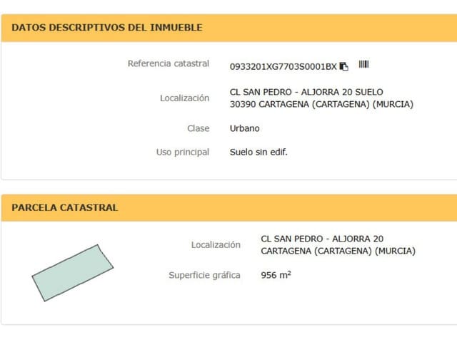 Ubebygd land til salgs i La Aljorra, Cartagena - € 64 260 (Ref: 10061101)