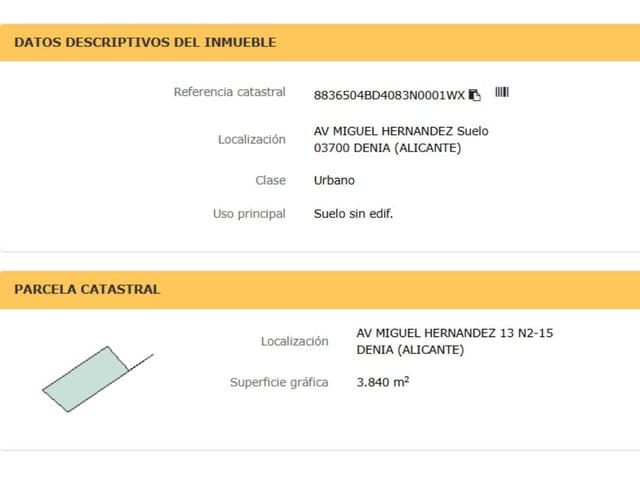 Terreno Não Urbanizado para venda em Centro Urbano, Dénia - 2 371 030 € (Ref: 10061102)
